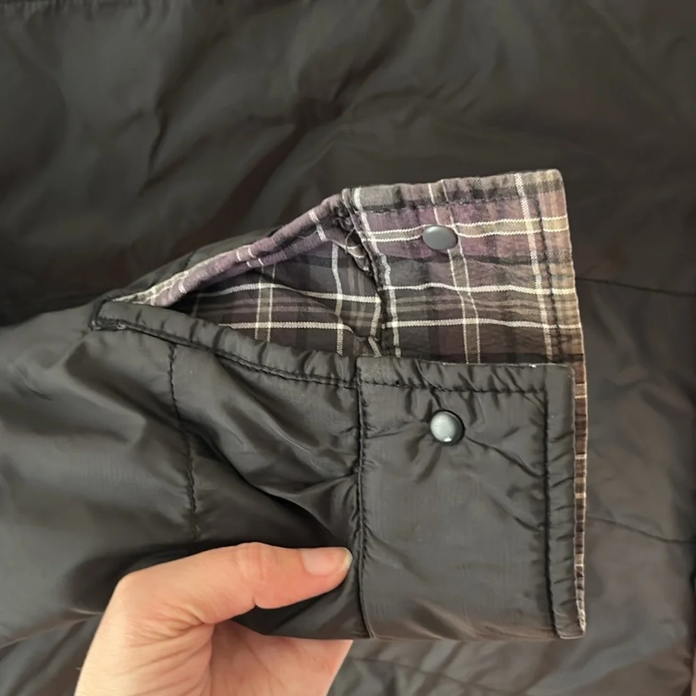 Prana Men's Jacket black and purple plaid Small